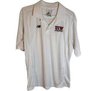 UIW Incarnate Word Cardinals New Balance White Golf Polo Shirt Mens L